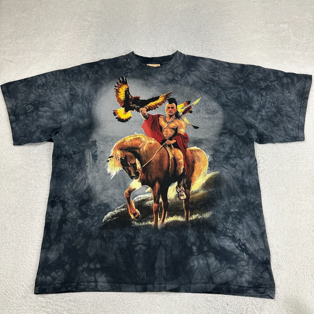 The Mountain Indian Warrior Art Tie Dye Shirt Mens Size XXL